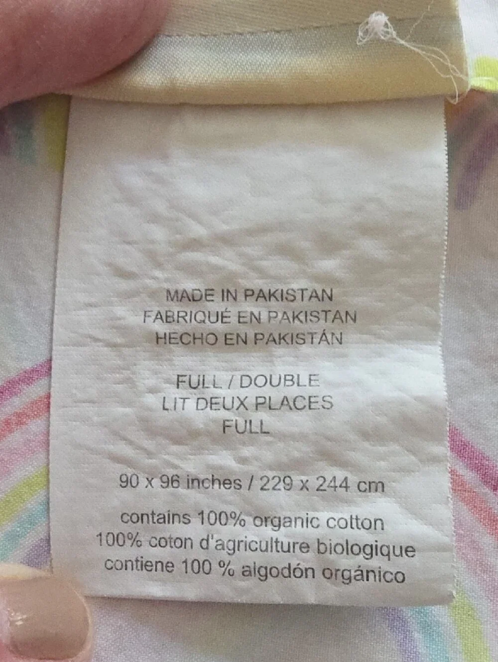Pottery Barn Kids Rainbows Hearts Organic Cotton Full Flat Sheet